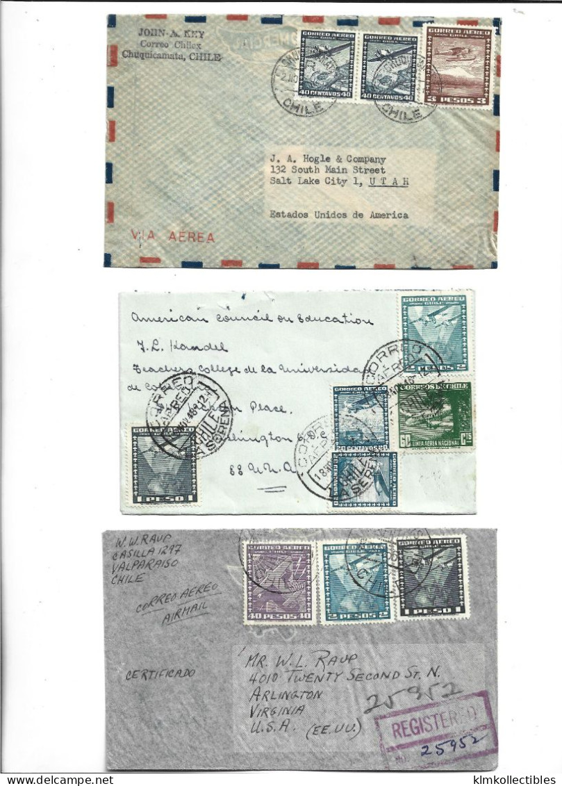 CHILE - POSTAL HISTORY LOT - AIRMAIL - Chile