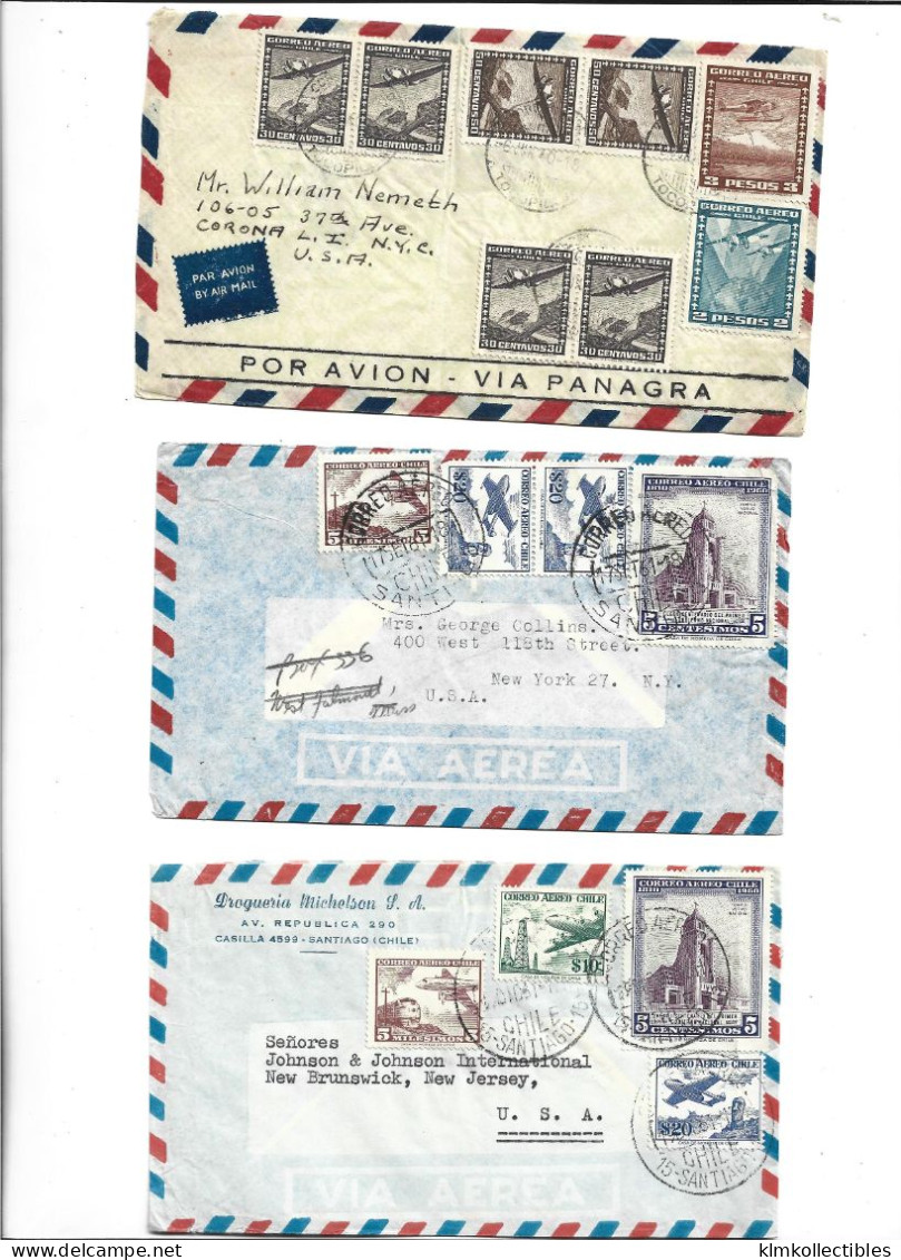 CHILE - POSTAL HISTORY LOT - AIRMAIL - Chile