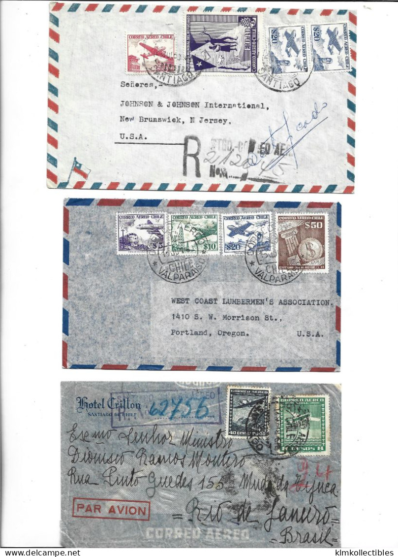 CHILE - POSTAL HISTORY LOT - AIRMAIL - Chile