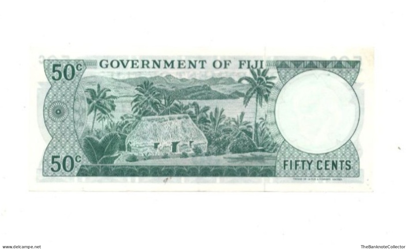 Fiji Fifty 50 Cents 1974 QEII P-70 UNC 2 Pinholes - Figi