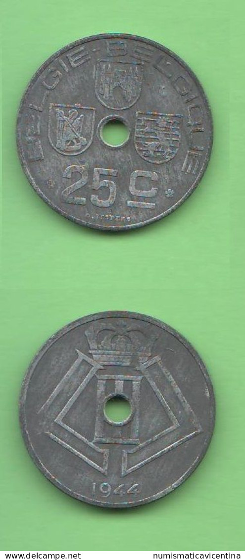 Belgique 25 Centimes 1944 German Occupation Belgium Belgio Belgen  WW2 - 25 Centesimi