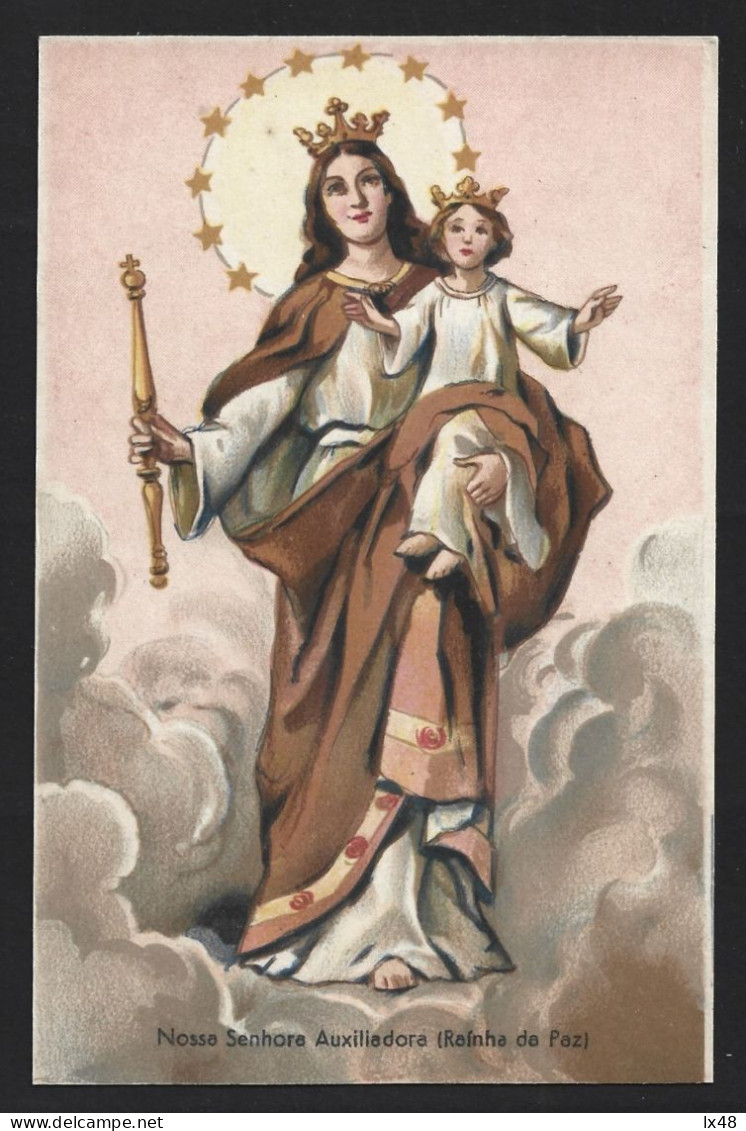 Postcard Of Our Lady Help Of Christians, (Queen Of Peace). Ansichtkaart Van Onze Lieve Vrouw Hulp Der Christenen, (Konin - Santi