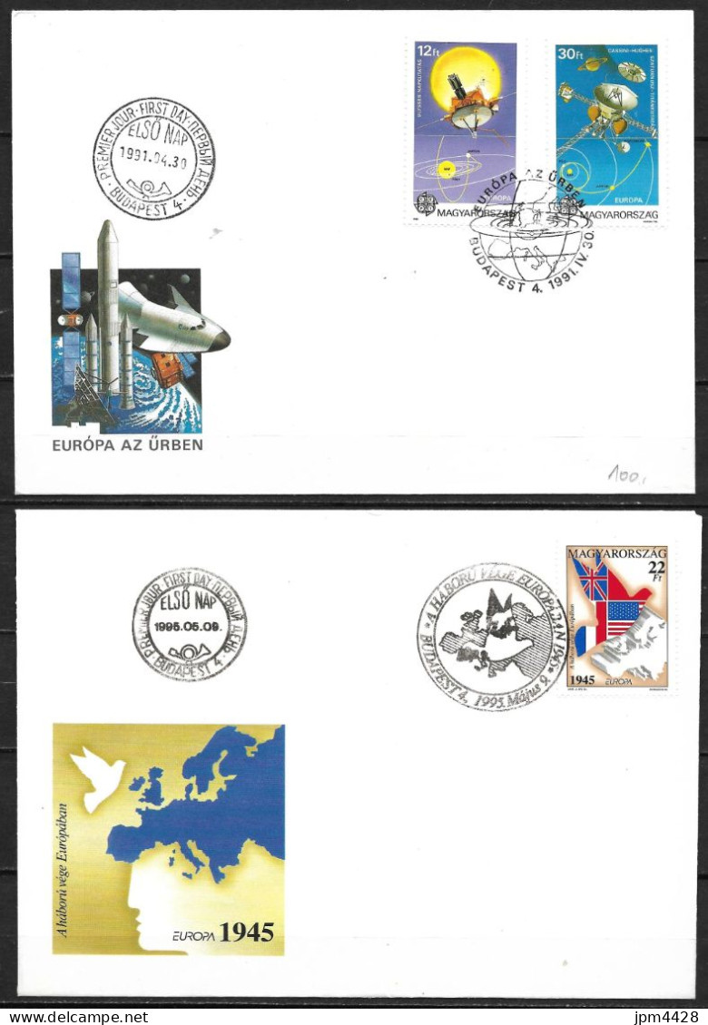 Hongrie Europa Lot 18 Timbres  Oblitérés Entre 1990 Et 2005 Et 2 Enveloppes 1er Jour - Sammlungen