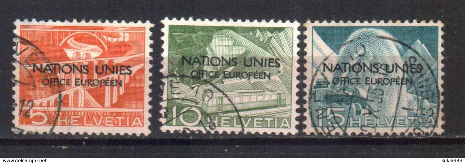 SWITZERLAND STAMPS, 1950 UN EUROPEAN OFFICE. Sc.#7O1-7O3. USED - Used Stamps