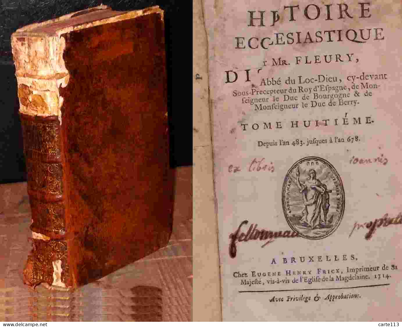 FLEURY Claude    - HISTOIRE ECCLESIASTIQUE - TOME HUITIEME - 1701-1800