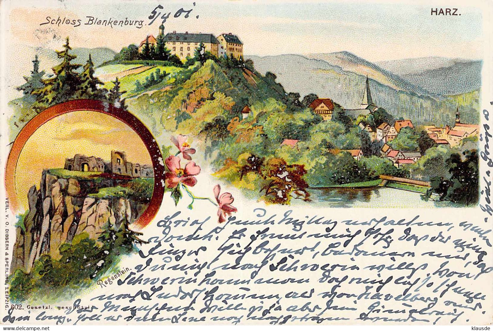 Schloss Blankenburg (Harz) - Mehrbild Litho Gel.1901 AKS - Blankenburg