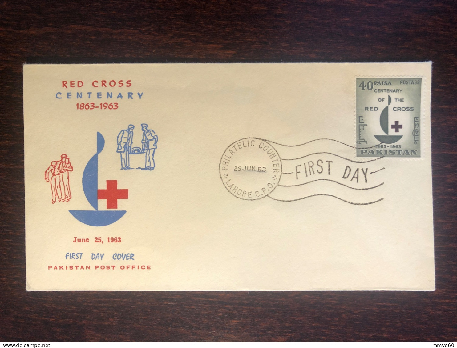 PAKISTAN FDC COVER 1963 YEAR RED CROSS RED CRESCENT HEALTH MEDICINE STAMPS - Pakistan