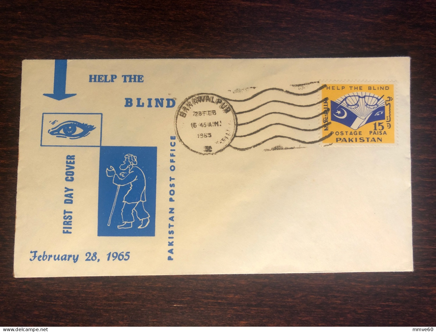 PAKISTAN FDC COVER 1965 YEAR BLINDNESS BLIND HEALTH MEDICINE STAMPS - Pakistan