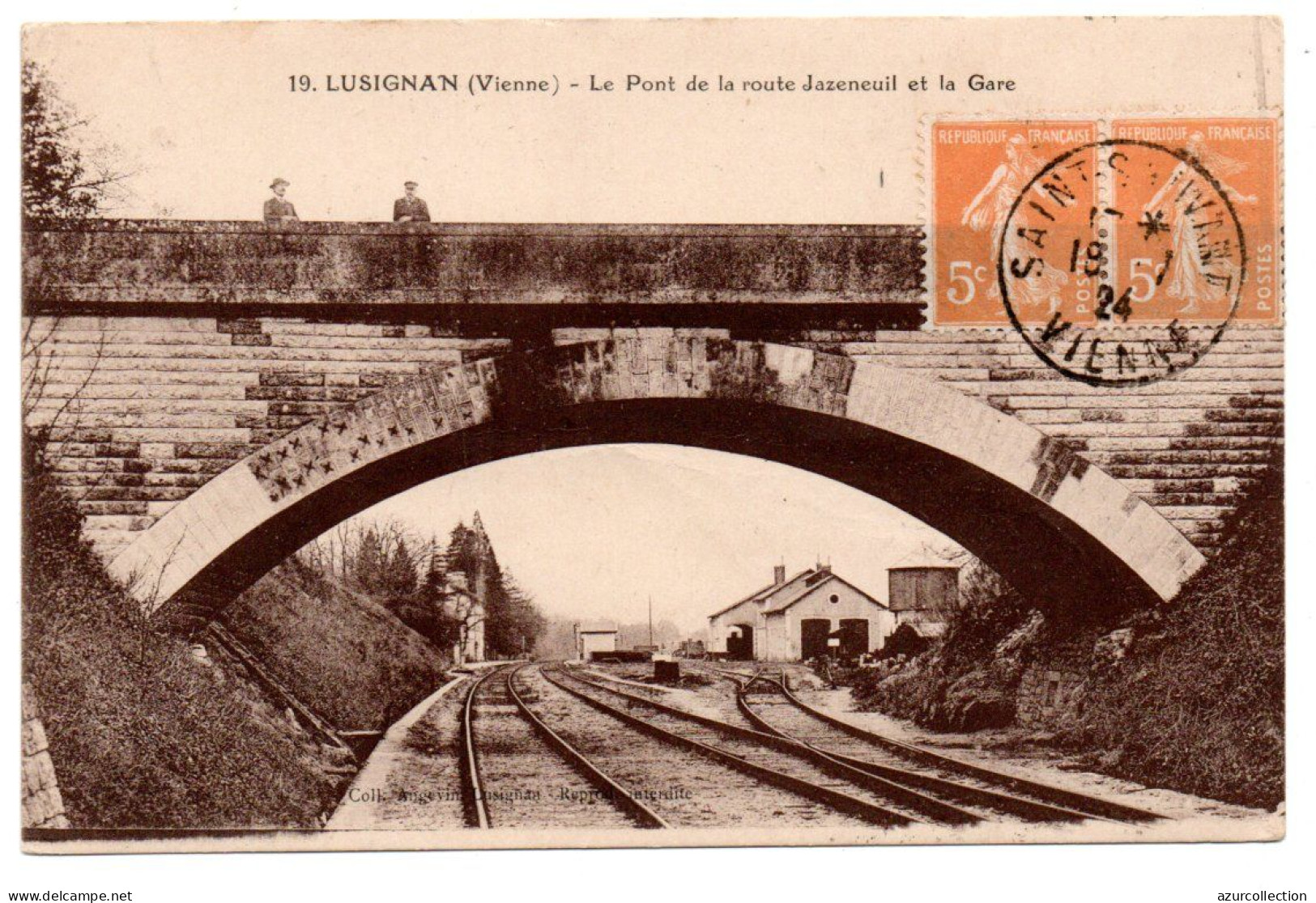 Le Pont De La Route Jazeneuil Et La Gare - Lusignan