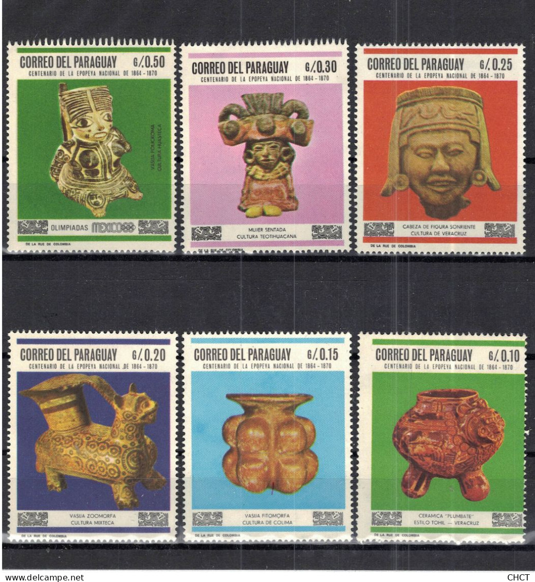 CHCT84 - Art, History, Sculpture, Epopeya Nacional, Complete Series, 1967, MH, Paraguay - Paraguay