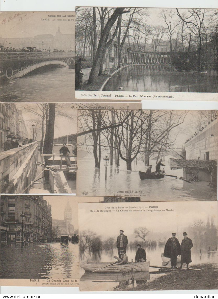 INONDATIONS : lot de 78 cartes, inondations à Villematier, Orléans, Nantes, Lyon, Moissac, Colombes, Paris, Issy, ...