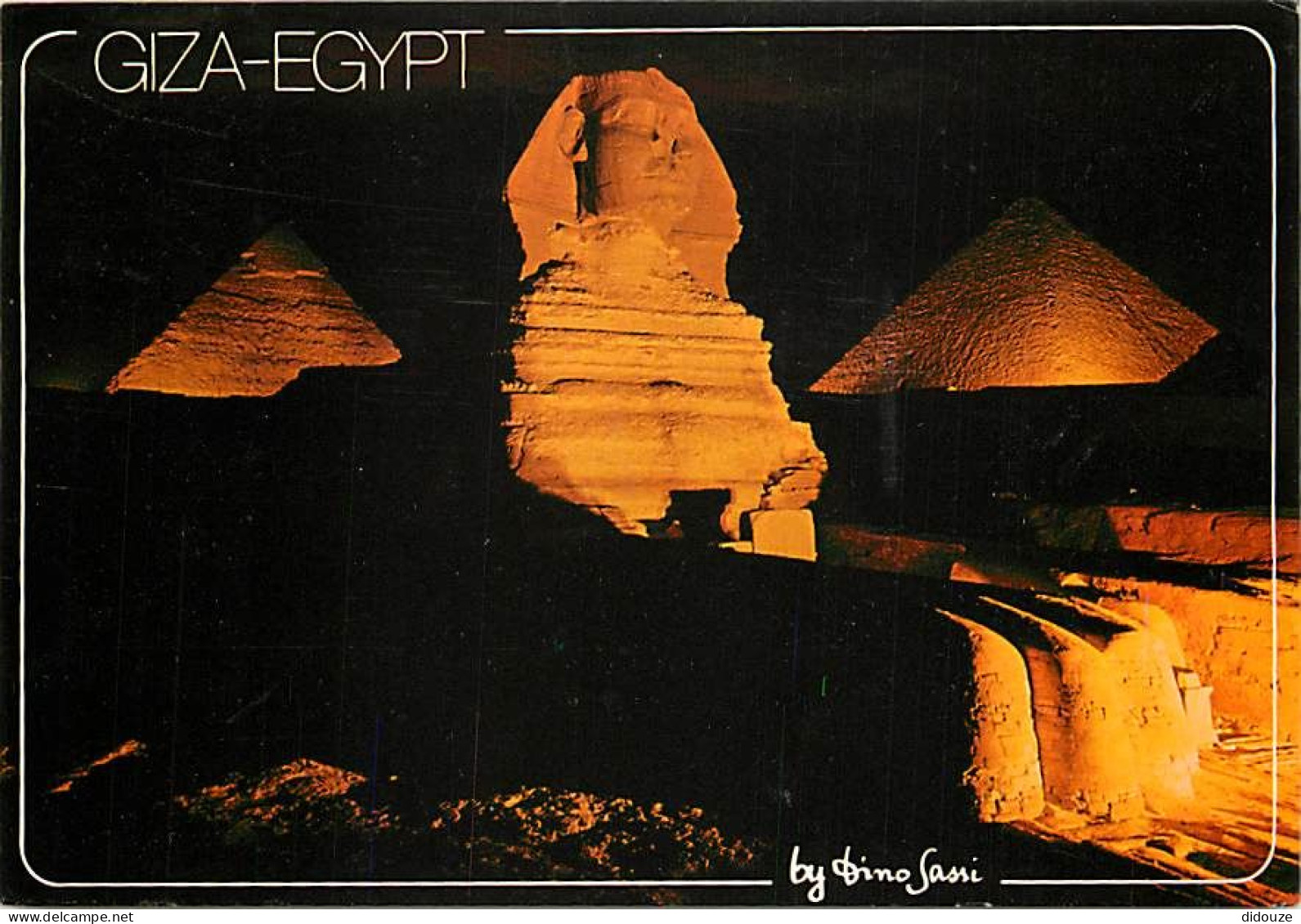 Egypte - Gizeh - Giza - Sound And Light At The Pyramids Of Giza - Son Et Lumière Près Des Pyramides De Gizeh - Vue De Nu - Guiza