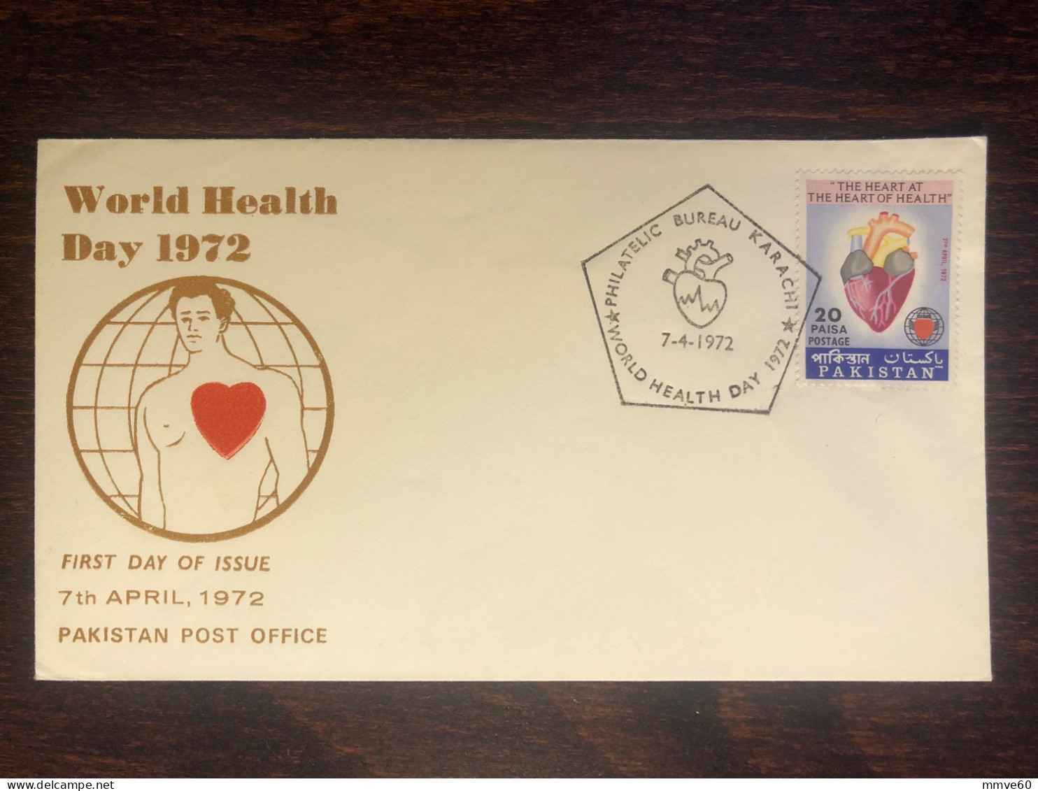 PAKISTAN FDC COVER 1972 YEAR CARDIOLOGY HEART HEALTH MEDICINE STAMPS - Pakistan