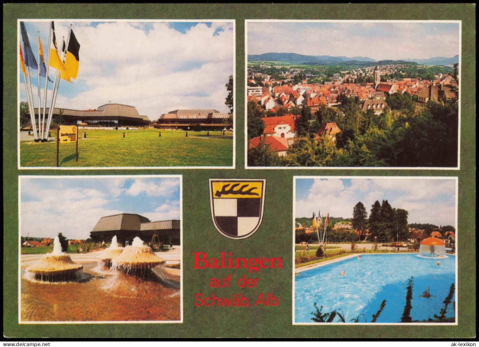 Balingen Mehrbildkarte Ortsansichten Mit Stadthalle Und Hallenbad 1975 - Balingen