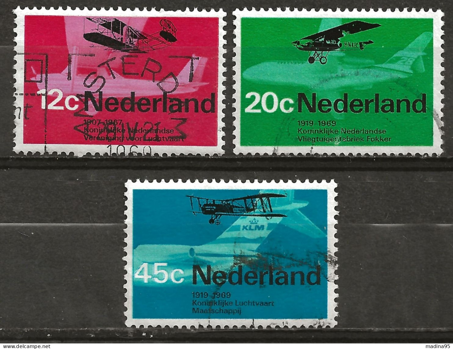 PAYS-BAS: Obl., YT N° 874 à 876, Série, TB - Used Stamps