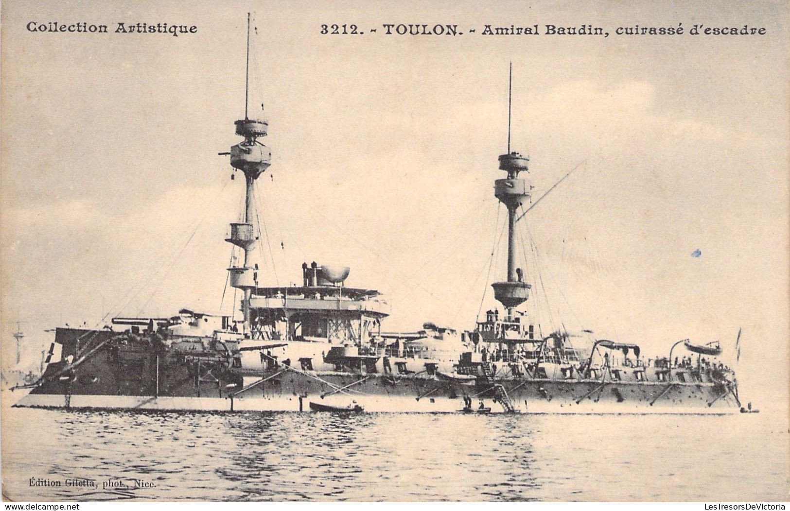 Bateaux - Guerre - Toulon - Amiral Baudin - Cuirassé D'escadre - Militaria - Carte Postale Ancienne - Warships