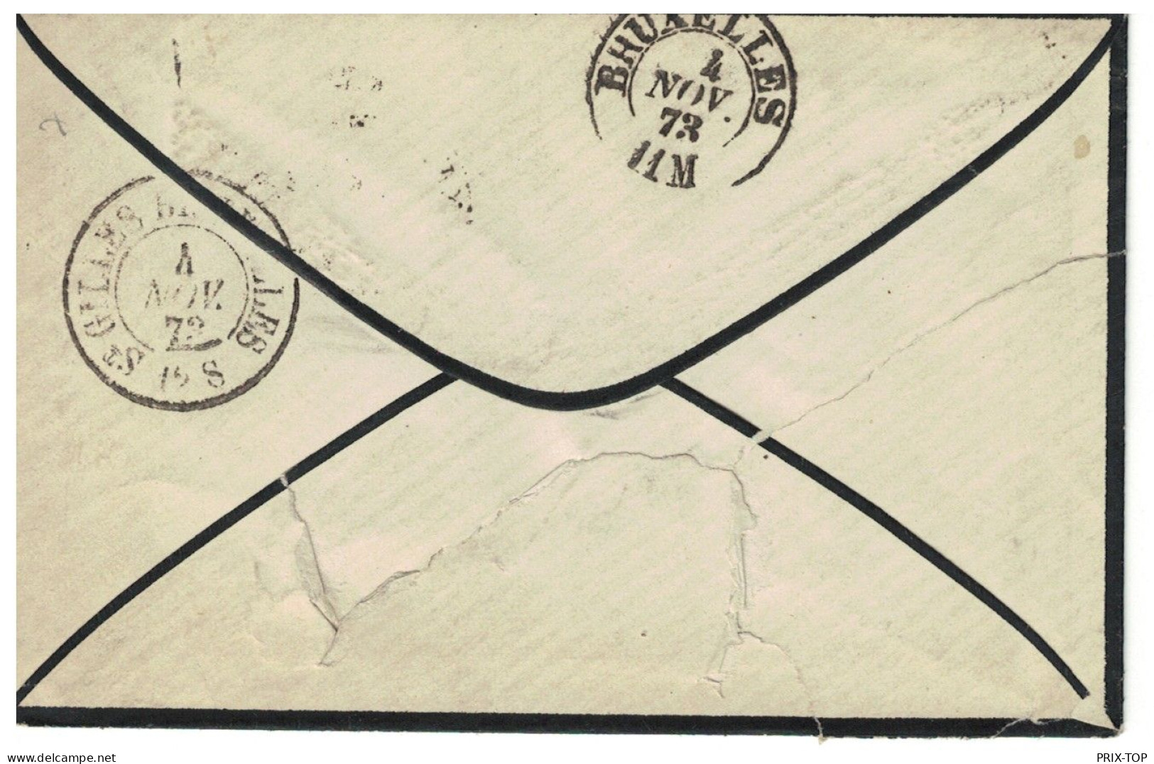 TP 30  S/Feuille Explicative Obl. Bruxelles (Lux) 4/11/73 > Ixelles Lez BXL C. BXL 4/11/73 & St. Gilles BXL - 1869-1883 Léopold II