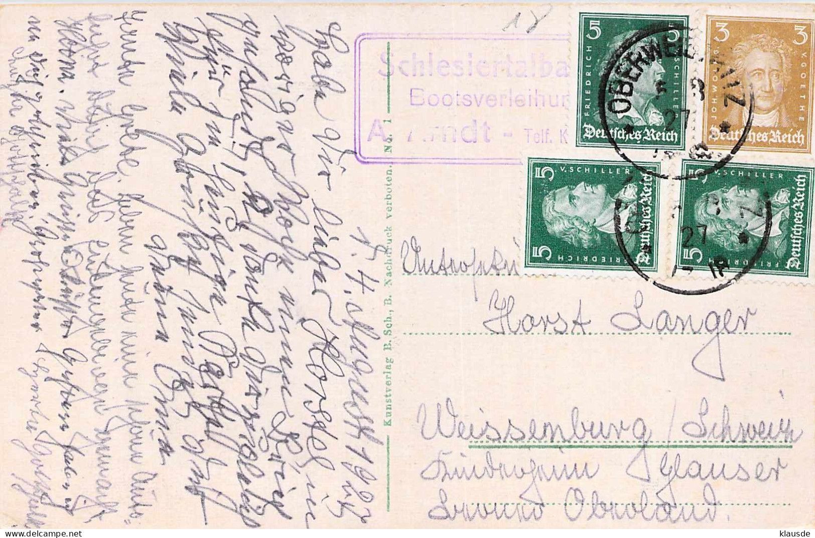 Schlesiertal - Kynsburg Gel.1927 - Böhmen Und Mähren