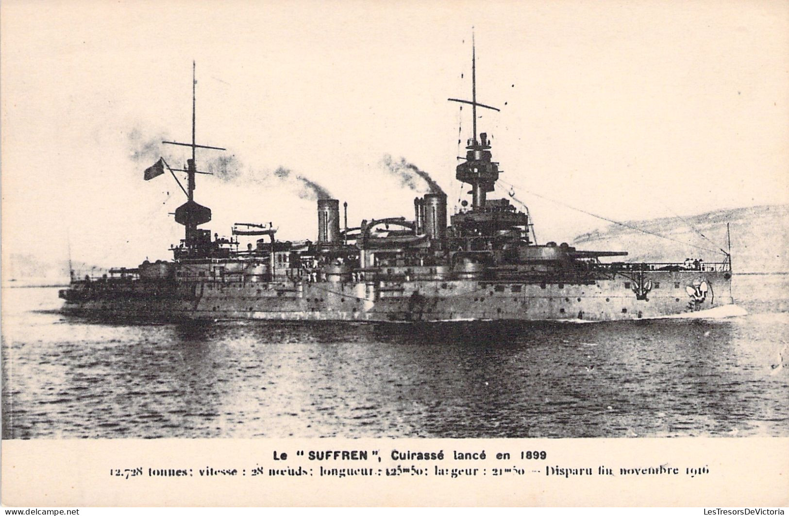 Bateaux - Guerre - Marine Militaire - Le Suffren - Cuirassé Lancé En 1899 - Militaria - Carte Postale Ancienne - Warships