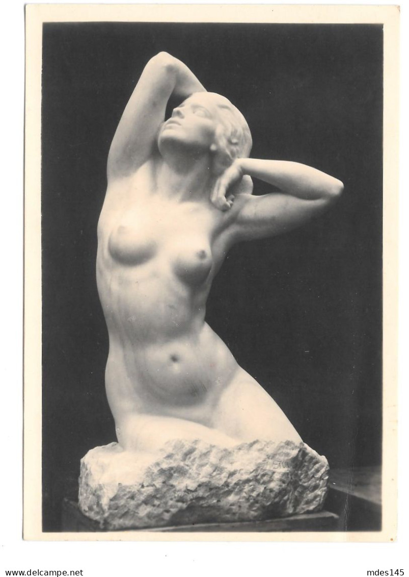 RPPC Theodor Stundl  Halbakt Nude Sculpture Karl Kuhne Wien Austria Photo 4X6 Postcard - Sculptures