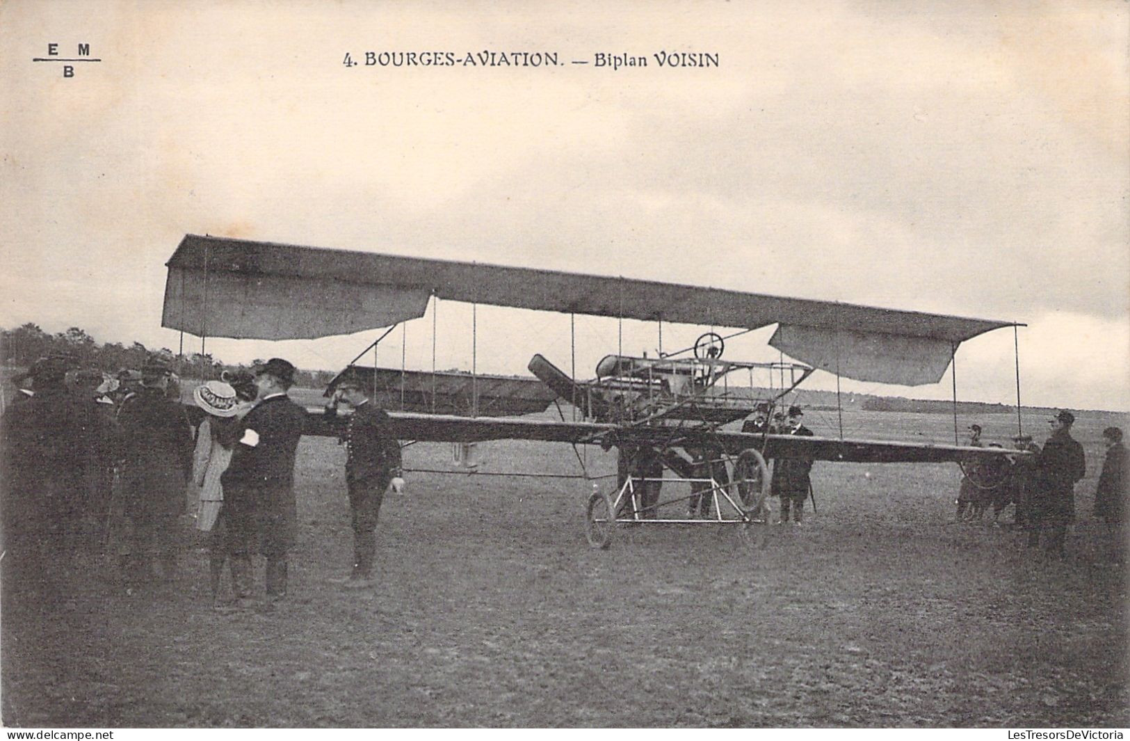 Aviation - Bourges Aviation - Biplan Voisin - Animé - Carte Postale Ancienne - Other & Unclassified