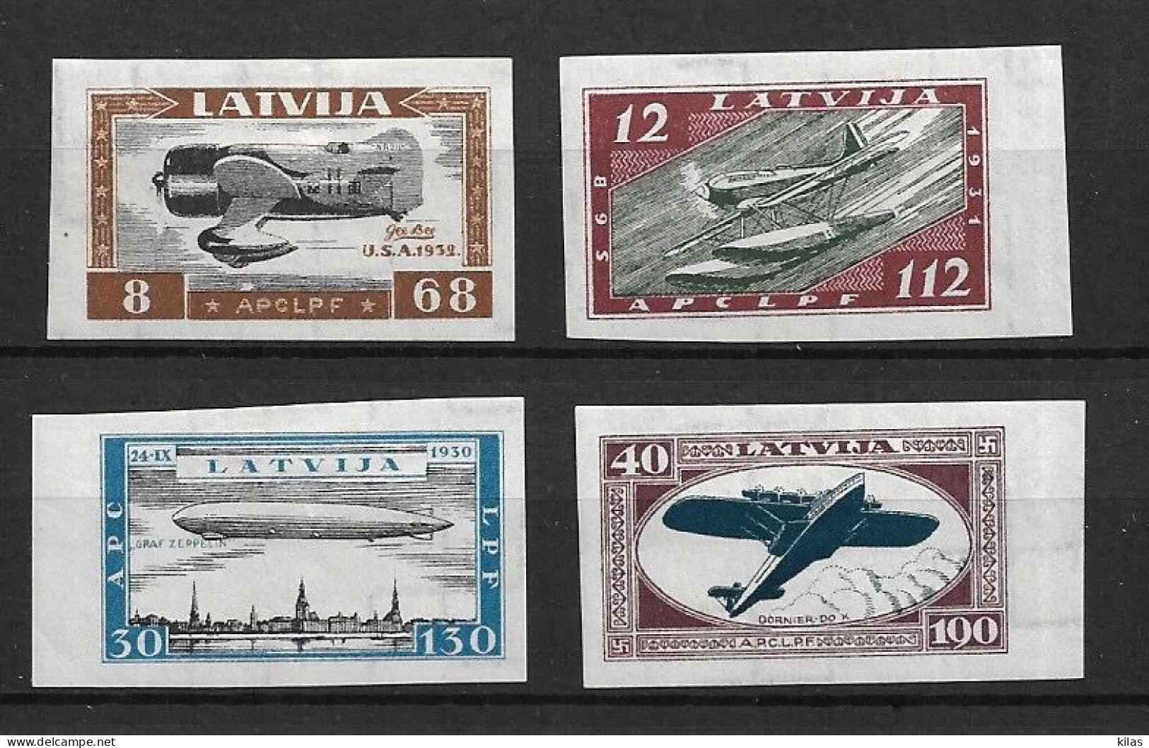 LATVIA 1933 AIRMAIL MNH - Letland