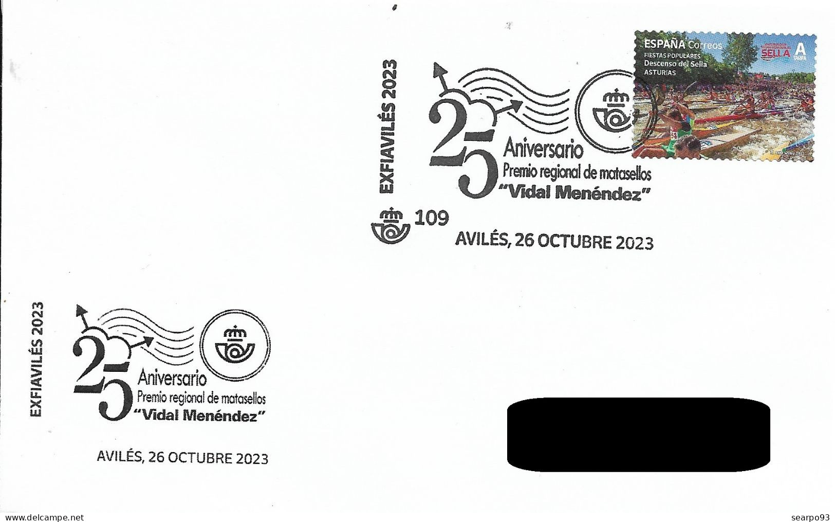 SPAIN. POSTMARK. 25TH ANNIVERSARY "VIDAL MENENDEZ" REGIONAL POSTMARK AWARD. AVILES. 2023 - Otros & Sin Clasificación