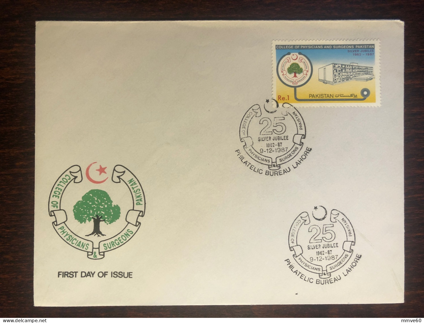PAKISTAN FDC COVER 1987 YEAR COLLEGE OF PHYSICIANS AND SURGEONS HEALTH MEDICINE STAMPS - Pakistan