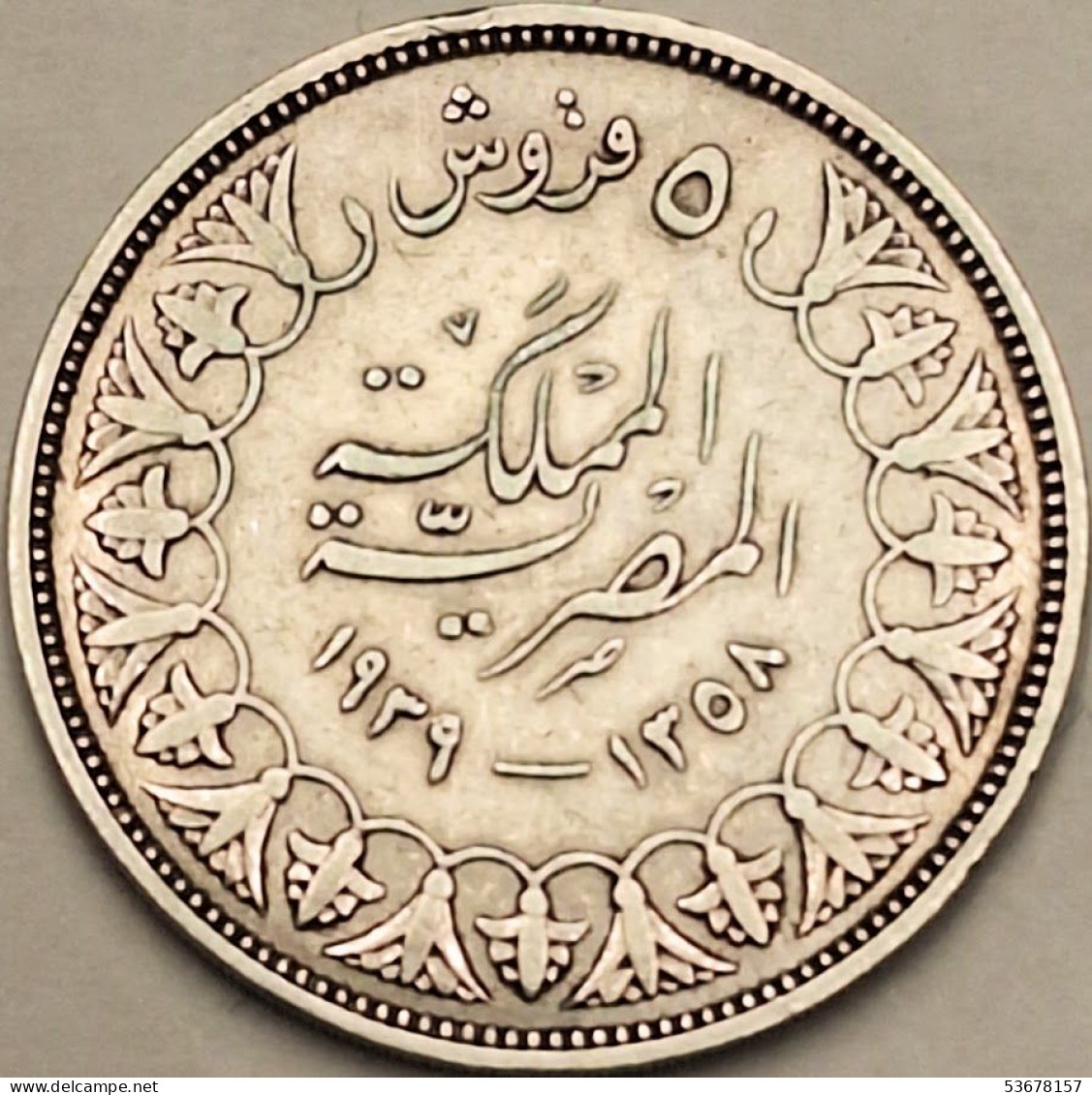 Egypt - 5 Piastres AH1358-1939, KM# 366, Silver (#3841) - Egypte