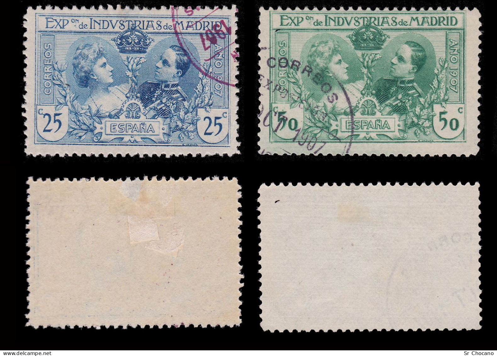 España.Expo Industrias Madrid.1907.Matasello.Edifil SR.1- SR.6 - Used Stamps
