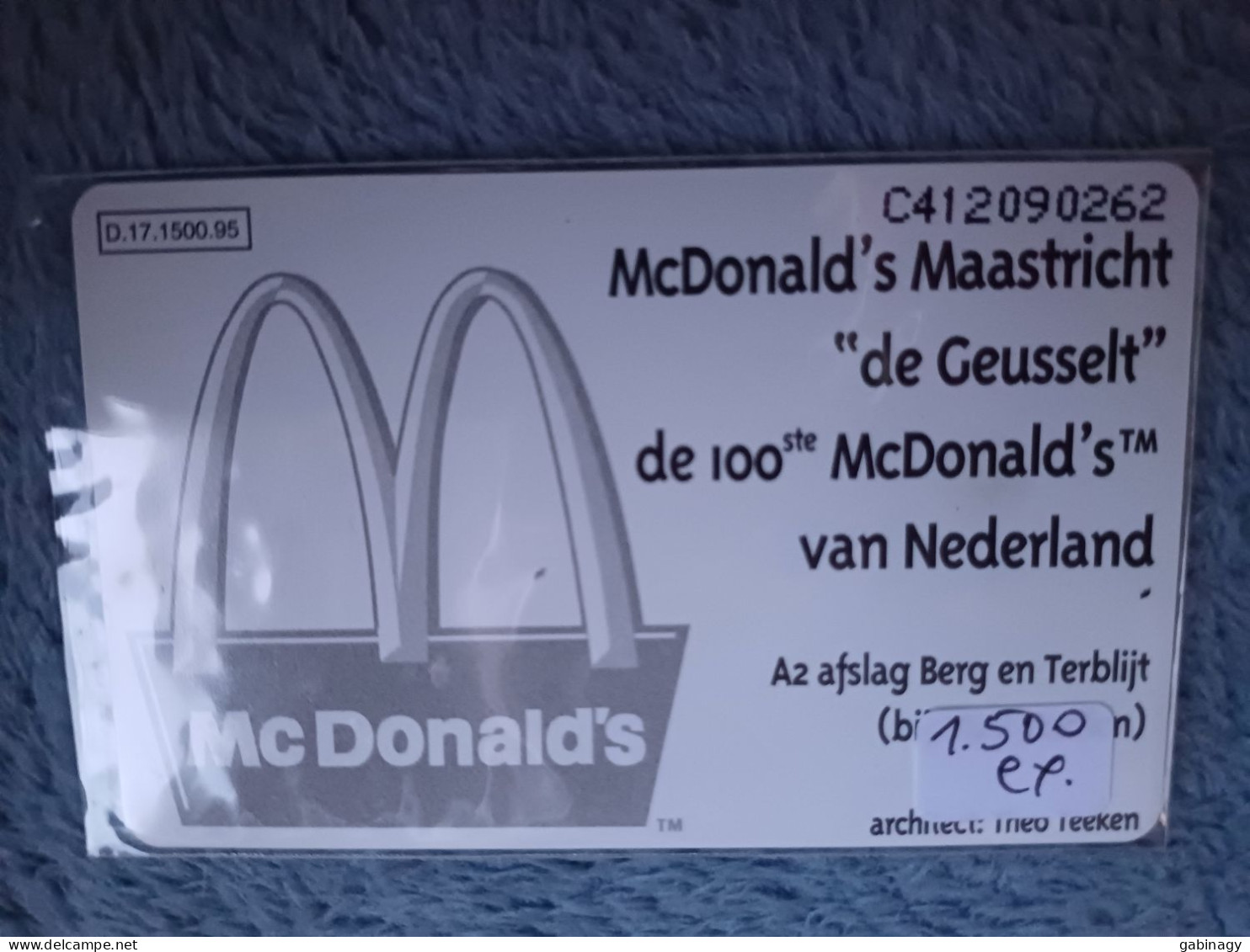 NETHERLANDS - CRD138 - CardEx 1995 McDonald's - 1.500EX. - Private