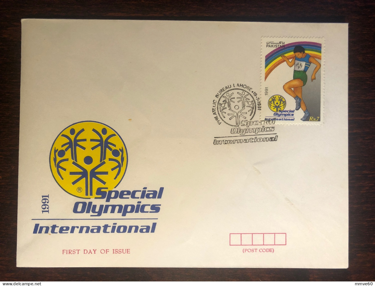 PAKISTAN FDC COVER 1991 YEAR SPECIAL OLYMPICS DISABLED SPORTS HEALTH MEDICINE STAMPS - Pakistan