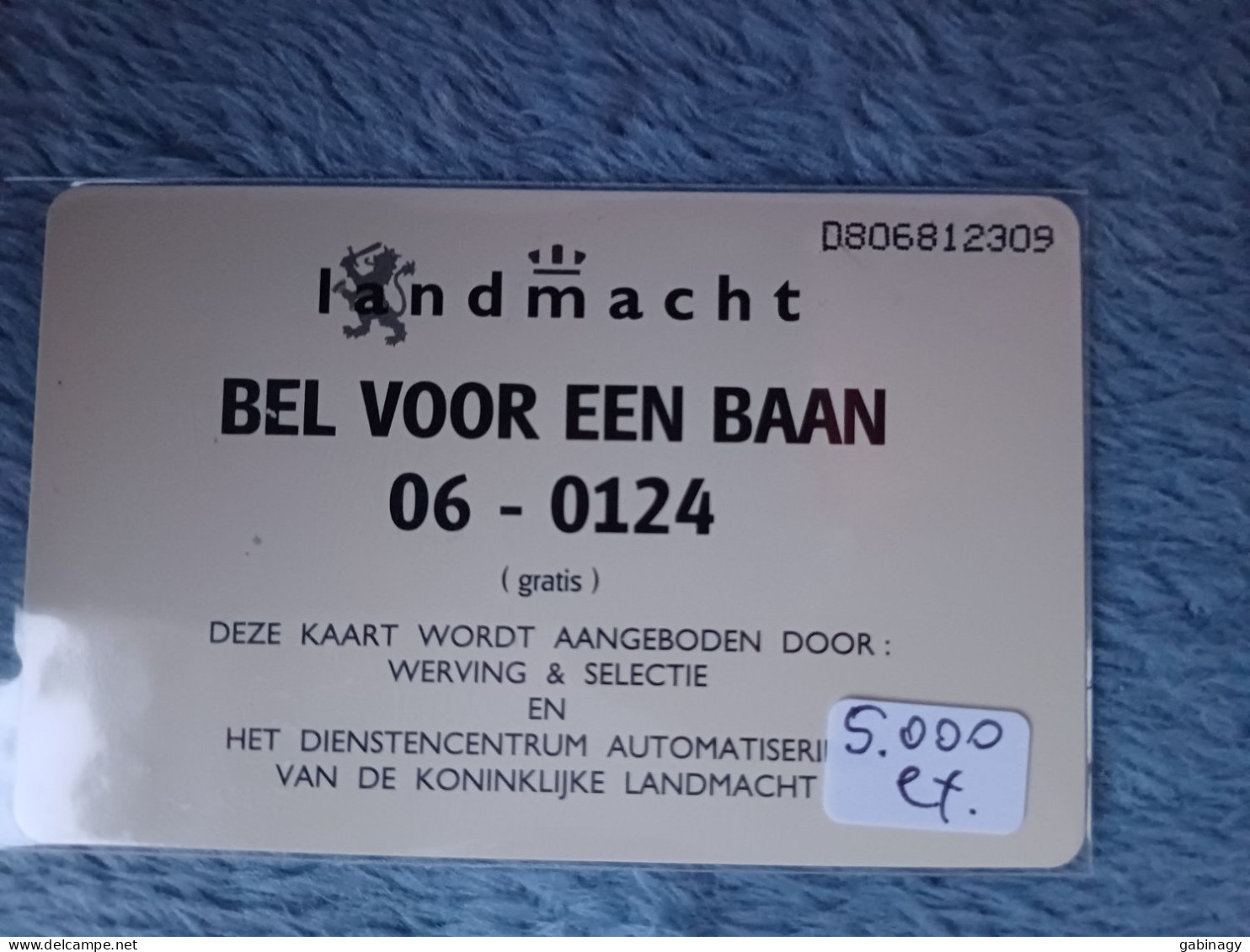 NETHERLANDS - CRD311 - Koninklijke Landmacht, Werken Aan Vrede En Veiligheid - ARMY - MILITARY - HELICOPTER - 5.000EX. - Privadas