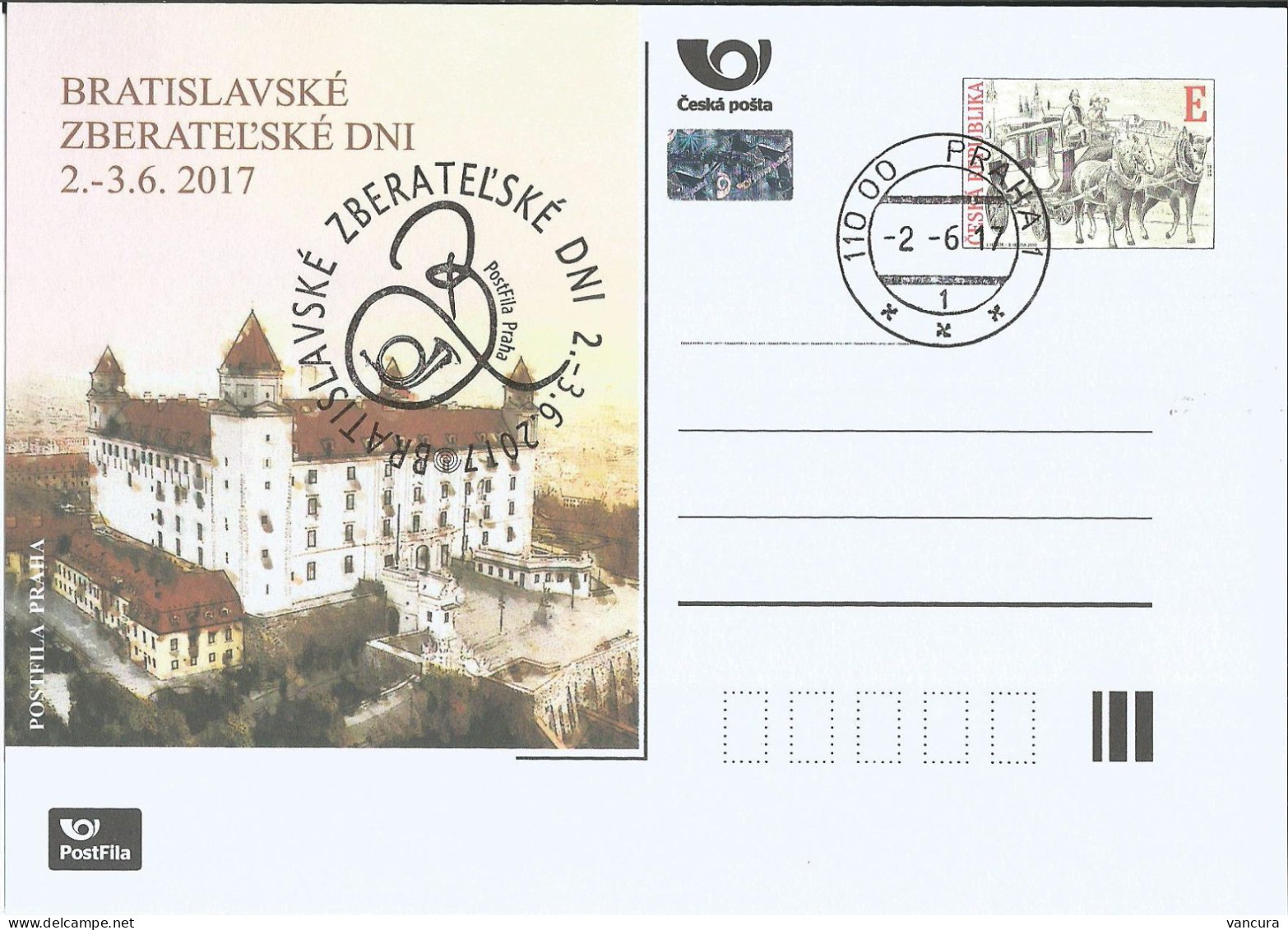 CDV A 220 Czech Republic - Bratislava Stamp Fair 2017 Castle - Postales