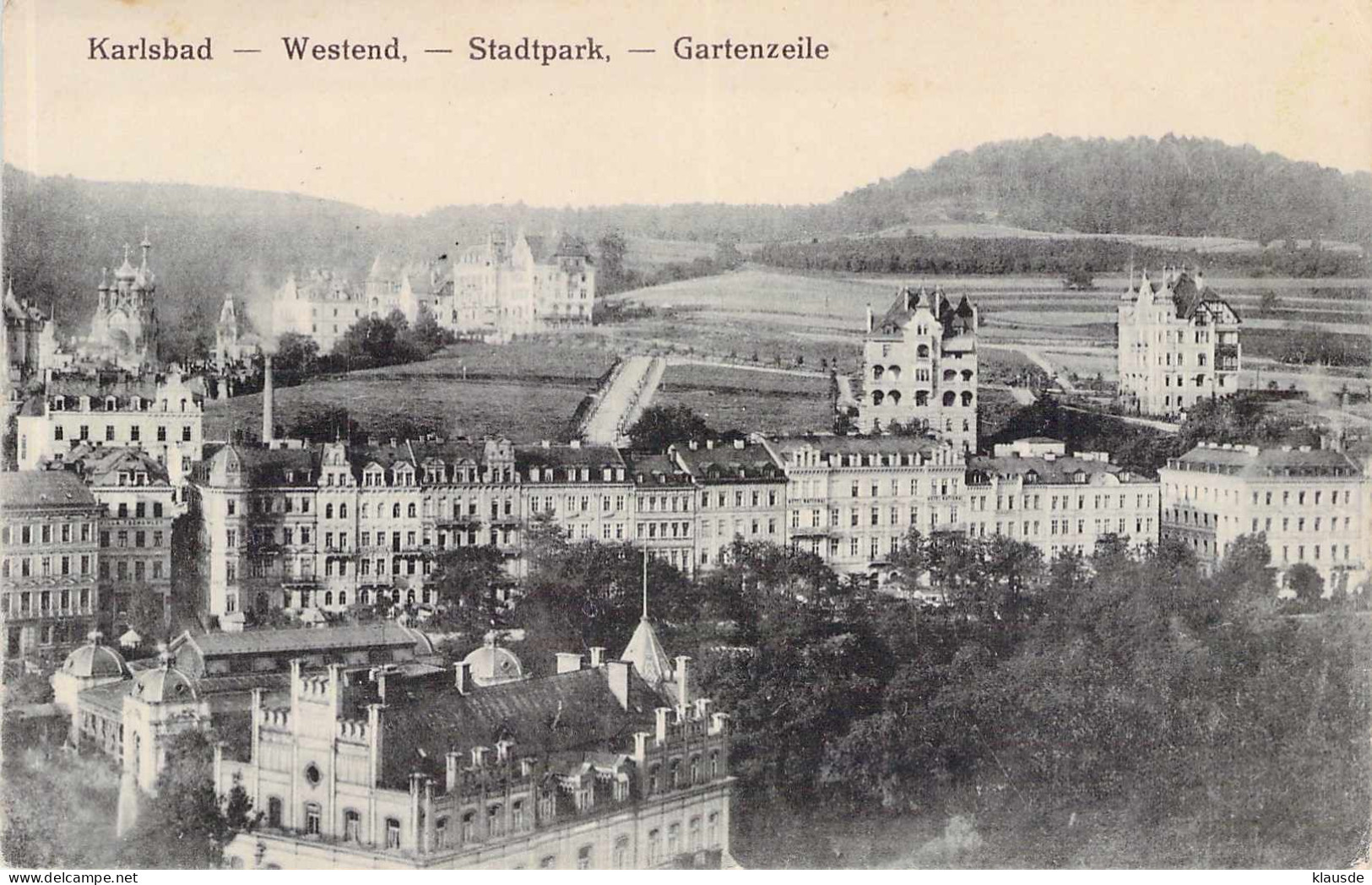 Karlsbad - Westend-Stadtpark-Gartenzeile Gel.1919 - Böhmen Und Mähren