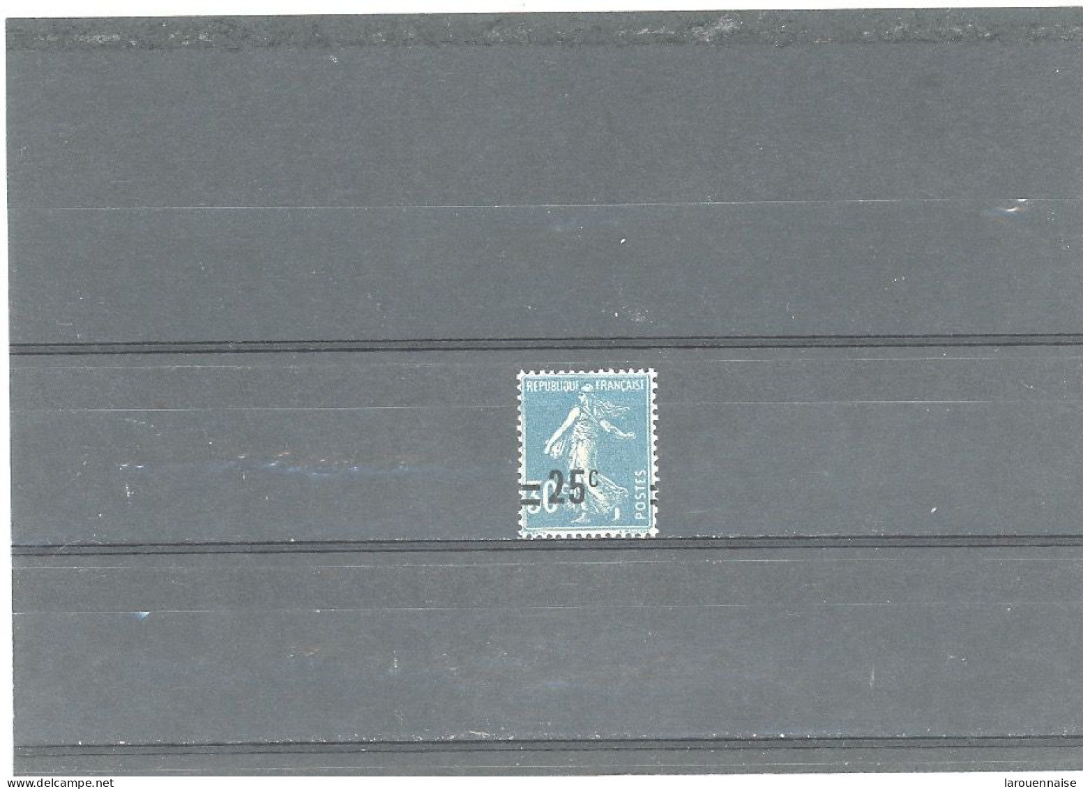 VARIÉTÉ- N°217 -SEMEUSE CAMÉE 25 /30 BLEU N**-SURCHARDE A CHEVAL ( Maury 217 E) - Unused Stamps