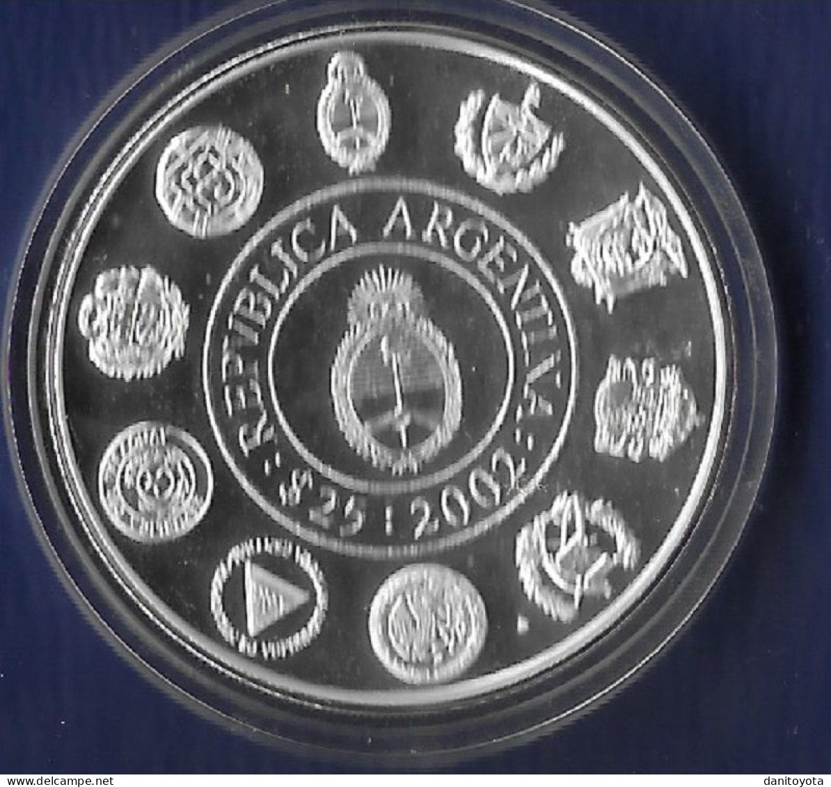 ARGENTINA AÑO 2002 25 PESOS PLATA " FRAGATA PRESIDENTE SARMIENTO" PESO 27,1 GR - Argentinië