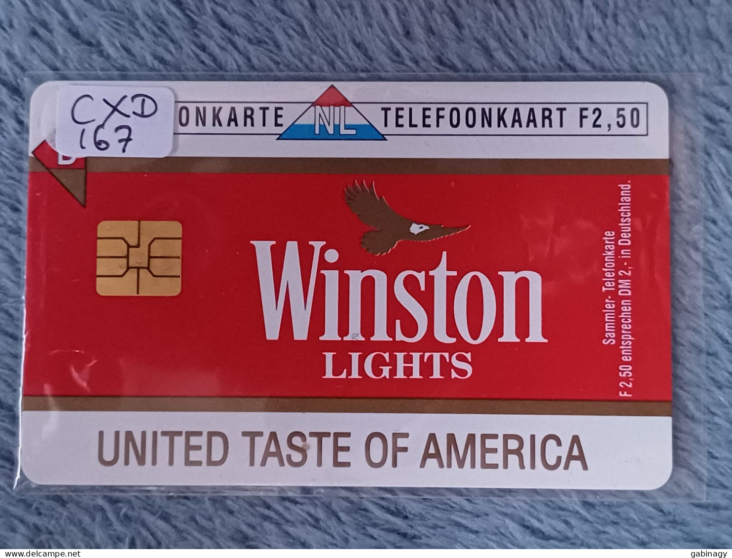 NETHERLANDS - CXD167 - Winston Lights (Esi Chip) - CIGARETTE - BIRD - EAGLE - 6.000EX. - Privées