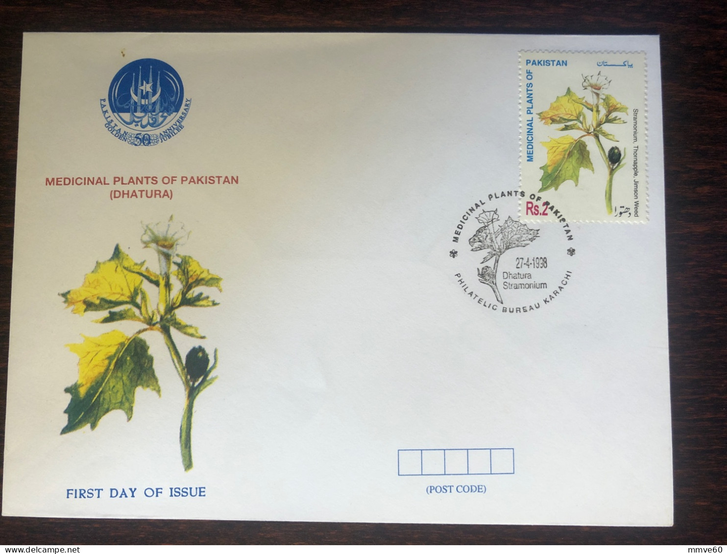 PAKISTAN FDC COVER 1998 YEAR MEDICINAL PLANTS HEALTH MEDICINE STAMPS - Pakistan