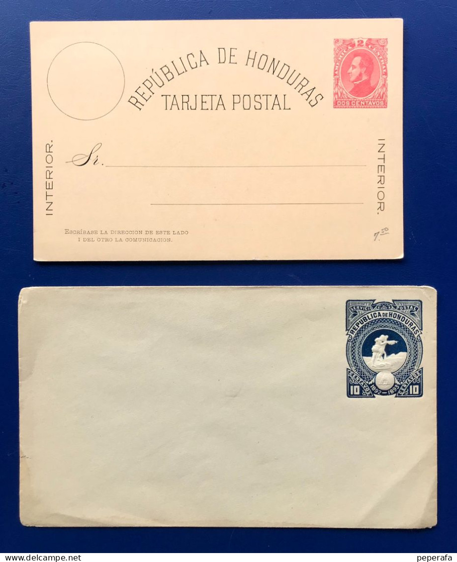 REPÚBLICA DE HONDURAS, TARJETA Y SOBRE ENTERO POSTAL,  2 CENTAVOS Y 10 CENTAVOS - Honduras