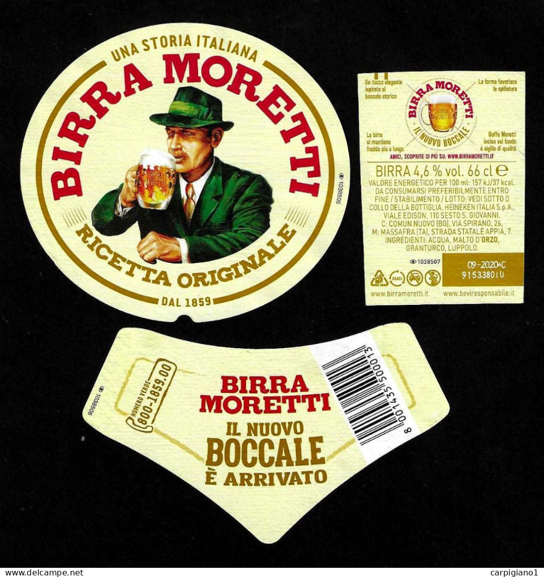 ITALIA ITALY - 2020 Etichetta Birra Beer Bière MORETTI Ricetta Originale Una Storia Italiana Il Nuovo Boccale - Cerveza