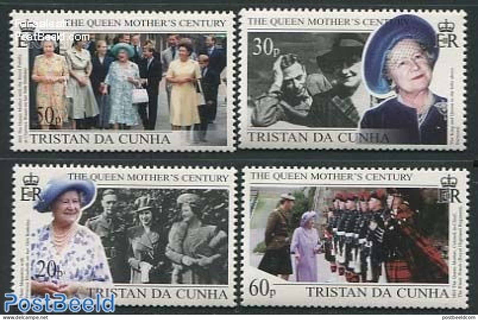 Tristan Da Cunha 1999 Queen Mother 99th Birthday 4v, Mint NH, History - Kings & Queens (Royalty) - Royalties, Royals