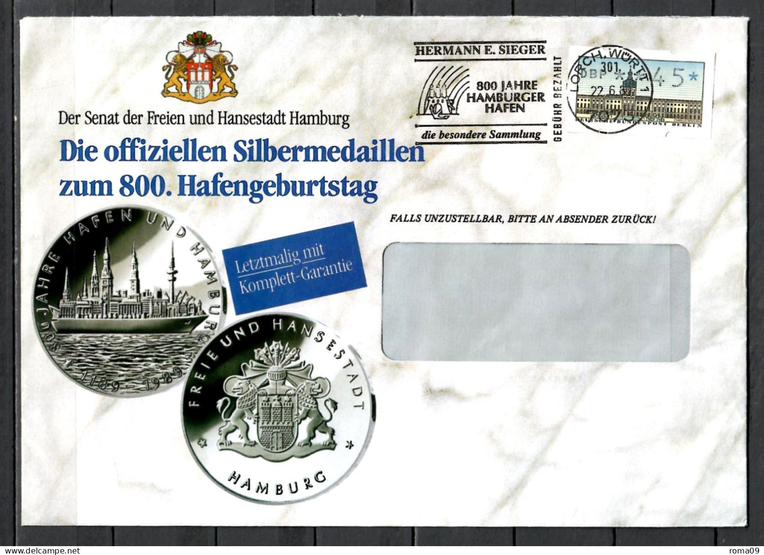 ATM MiNr. 1 (0,45 DM), Auf Massendrucksache Von Lorch; C-177 - Automatenmarken [ATM]
