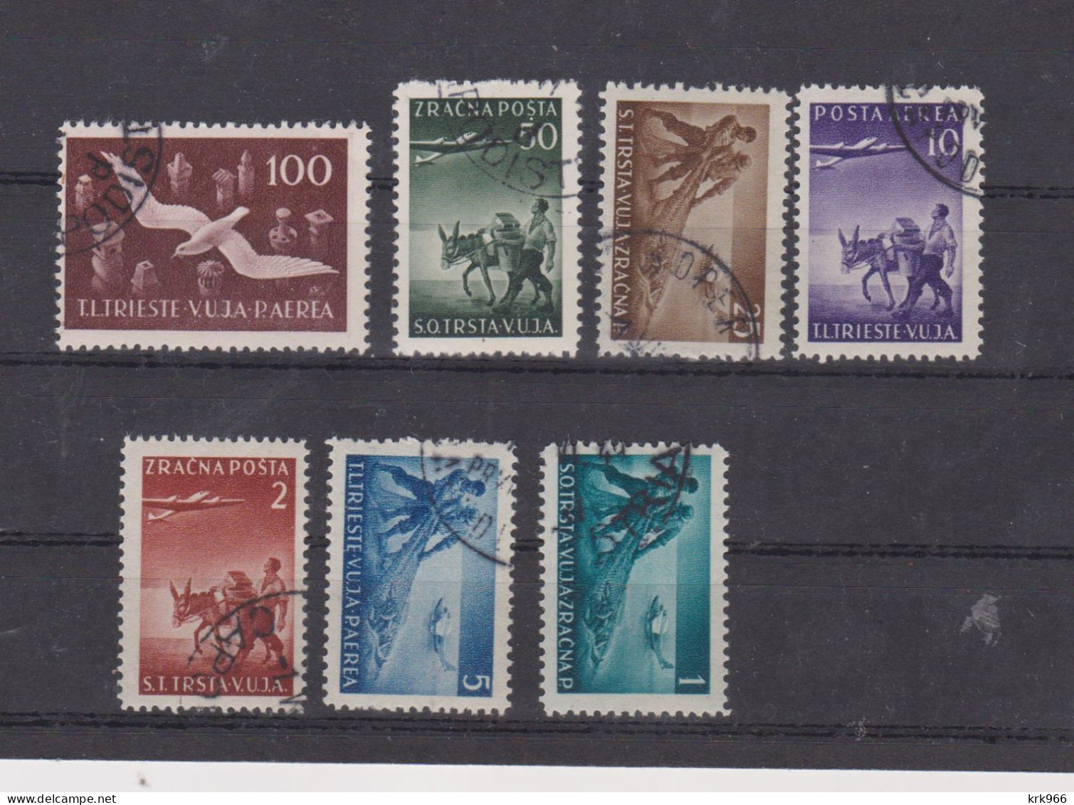 YUGOSLAVIA,1949 TRIESTE B  Airmail  Set Used - Gebruikt