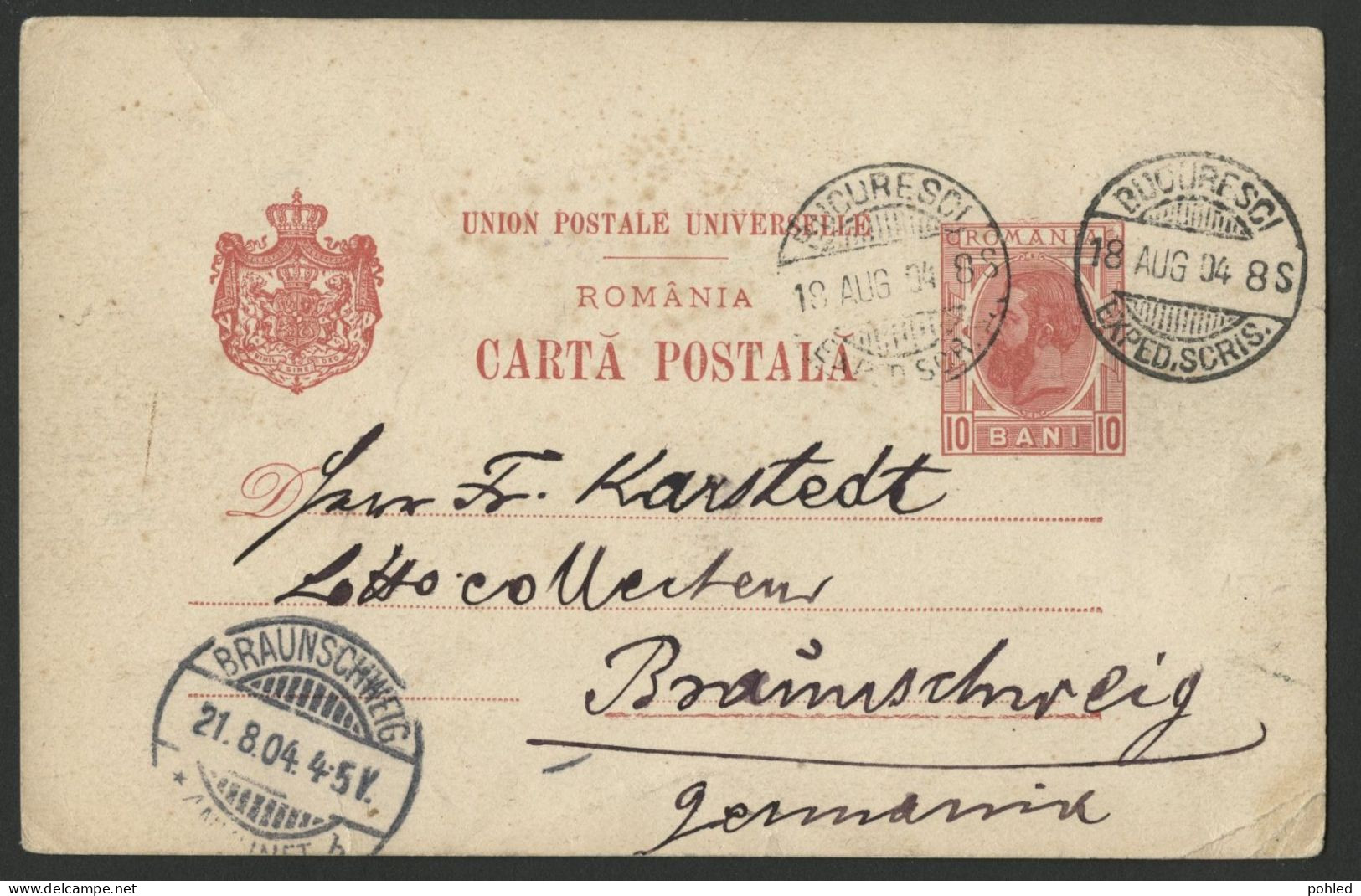 01299*RUMÄNIEN*ROMANIA*CARTA POSTALA*POSTAL STATIONARY*BUCURESTI TO GERMANY*1904 - Storia Postale