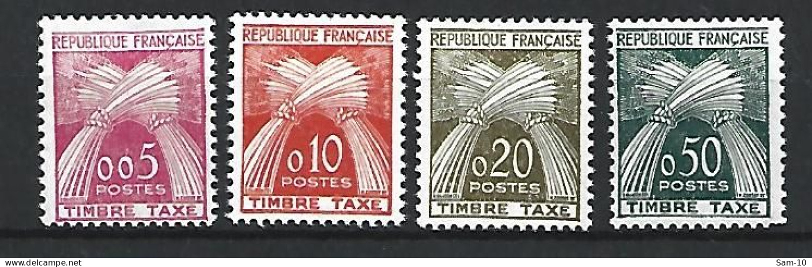 Timbre De France Taxe  En Neuf ** N 90/91/92*/93  Manque Le N 94 - 1960-.... Nuovi
