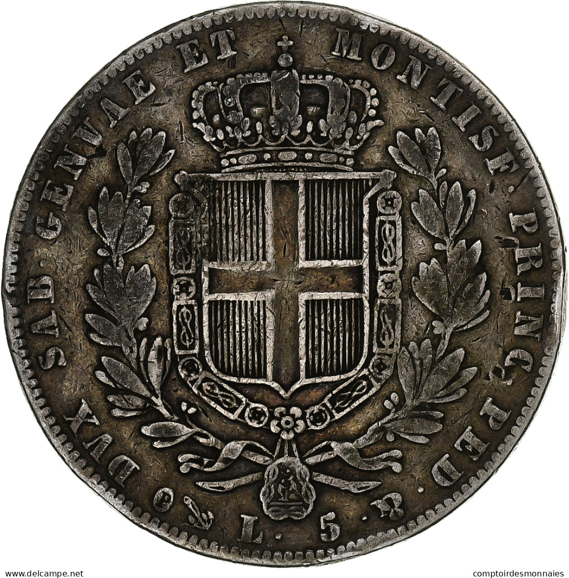 États Italiens, SARDINIA, Carlo Alberto, 5 Lire, 1840, Genoa, Argent, TB - Piémont-Sardaigne-Savoie Italienne