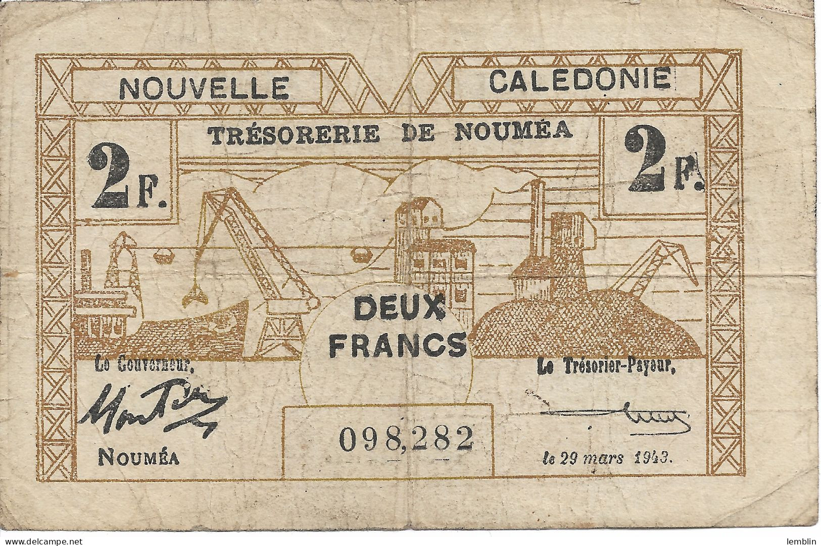 NOUVELLE-CALEDONIE - 2 FRANCS 1943 - Other - Oceania