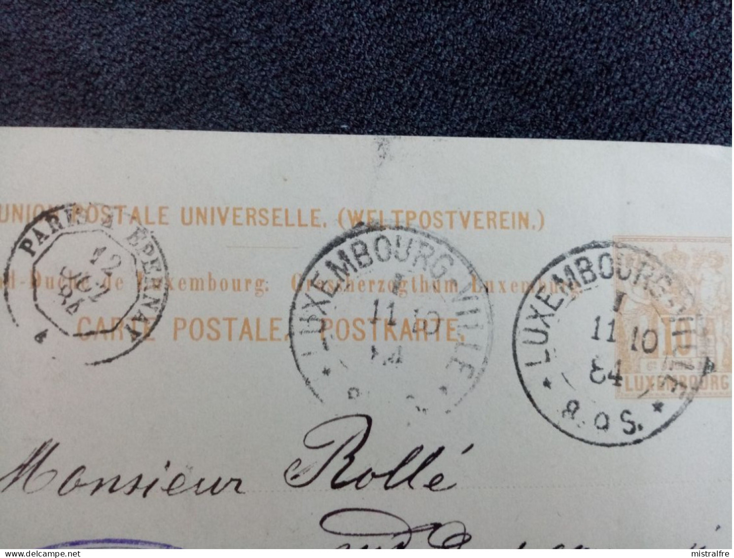 LUXEMBOURG. 1884. Carte Postale De Luxembourg à Chalon Sur Marne Via Paris. Exp L.M MICHEL " Cuirs Et Peaux " - Interi Postali