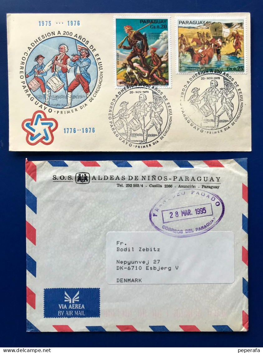 REPÚBLICA DE PARAGUAY, FDC 1975 Y Sobre Circulado A Dinamarca 1995 - Paraguay